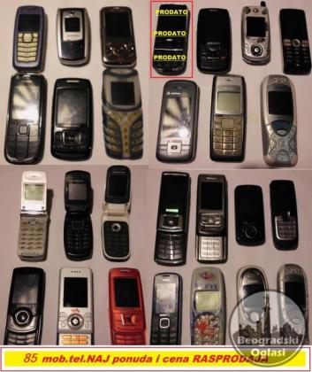 Velika gomila mobilnih telefona 85 kom. POVOLJNO