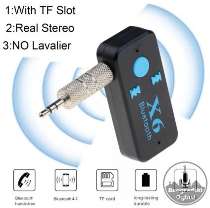 X6 Adapter Bluetooth Prijemnik Auto Car Aux Kit