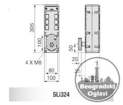 SLi324 motor za kliznu kapiju do 300kg za montažu u stub