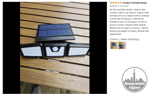 Solarno Svetlo Zidni REFLEKTOR 100 LED Dioda sa senzorom