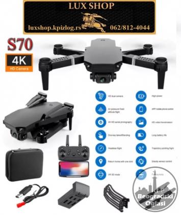 Drone S70 PRO 2021 WIFI FPV RC 4K/Dual POPUST 15% crni petak