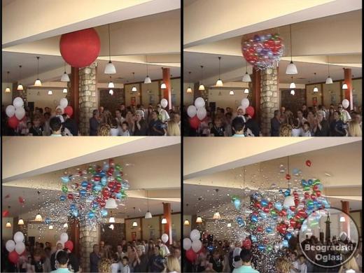Konfete, prodaja konfeta u rinfuzi i u patronama, mreže za balone, baloni, štampa