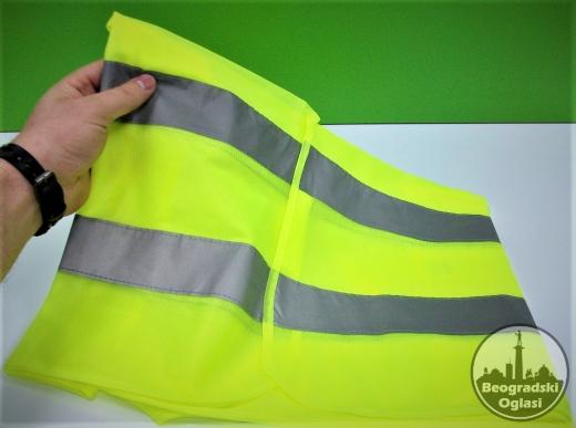 FLUORESCENTNI SIGNALNI PRSLUK - sa reflektujućim trakama - Novo