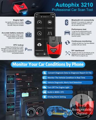 AUTOPHIX 3210 Bluetooth OBD2 Auto Dijagnostika