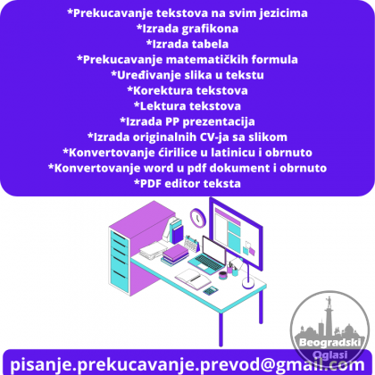 Obrada teksta, Prekucavanje, Prezentacije, CV, Lektura, Korektura, PDF editor