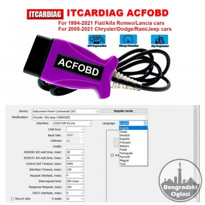 ITCARDIAG ACFOBD OBD2 Fiat/Alfa/Lancia/Chrysler/Dodge/Jeep