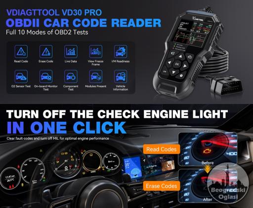 NOVO - VDIAGTOOL VD30 Pro OBD2 Dijagnostika