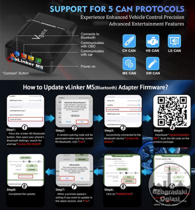 vLinker MS Advanced 12V/24V OBD2 za IOS MFI Android
