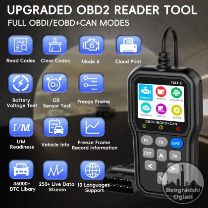 YM319 OBDII+EOBD+CAN Auto Dijagnostika