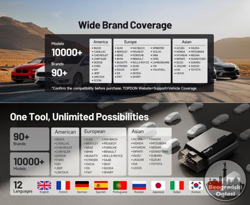 NOVO - TOPDON Carpal Bluetooth OBD2 za iOS i Android