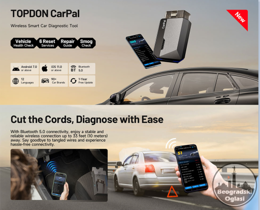 NOVO - TOPDON Carpal Bluetooth OBD2 za iOS i Android