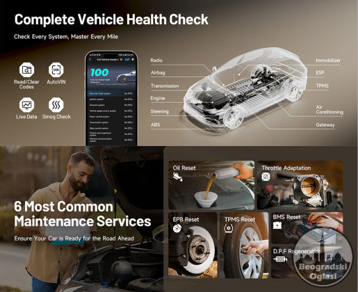 NOVO - TOPDON Carpal Bluetooth OBD2 za iOS i Android