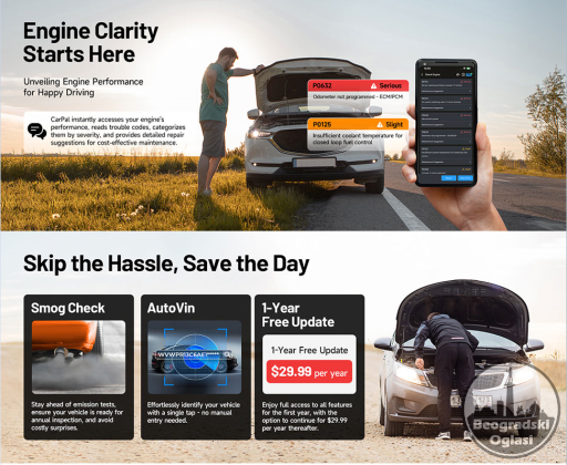 NOVO - TOPDON Carpal Bluetooth OBD2 za iOS i Android