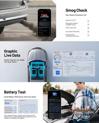 NOVO - TOPDON Carpal Bluetooth OBD2 za iOS i Android