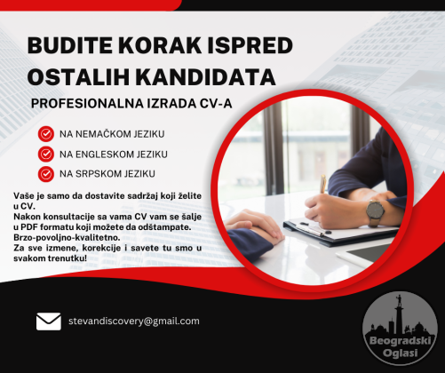 Izrada CV-a - Motivacionog pisma na Nemačkom i Engleskom