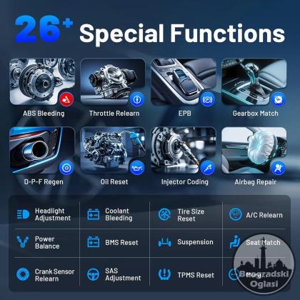 NOVO- XTOOL Anyscan A30X Bluetooth OBD2 26+ reset