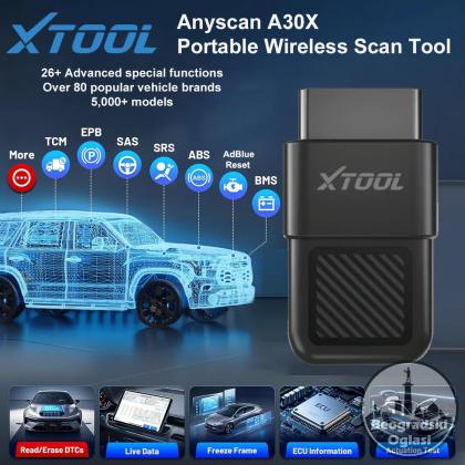 NOVO- XTOOL Anyscan A30X Bluetooth OBD2 26+ reset